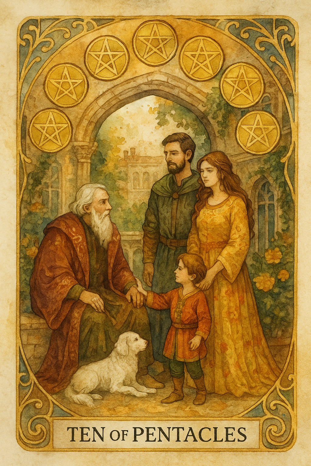 Ten of Pentacles Tarot Card